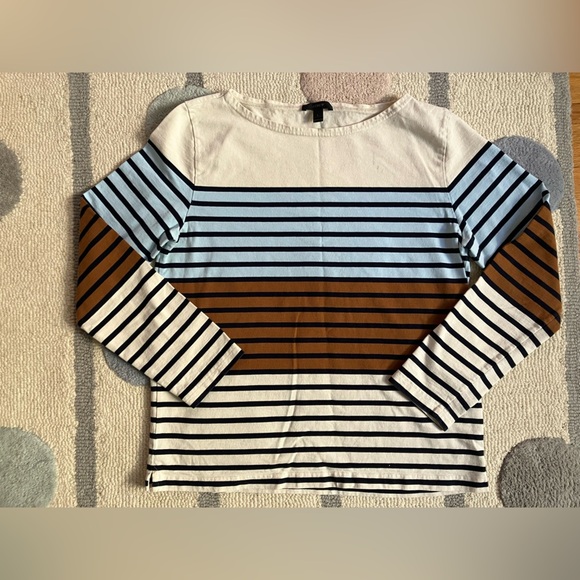 Women's J Crew Women's Size Large - Multi-stripe long sleeve top - Picture 1 of 9